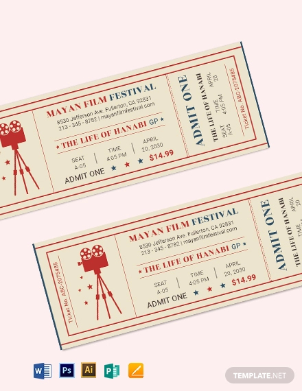 Retro Movie Ticket Template