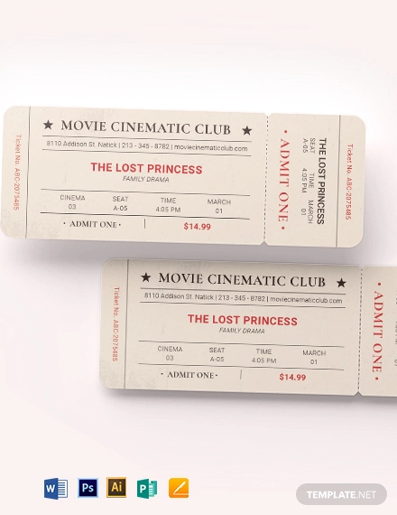 Vintage Movie Ticket Template1