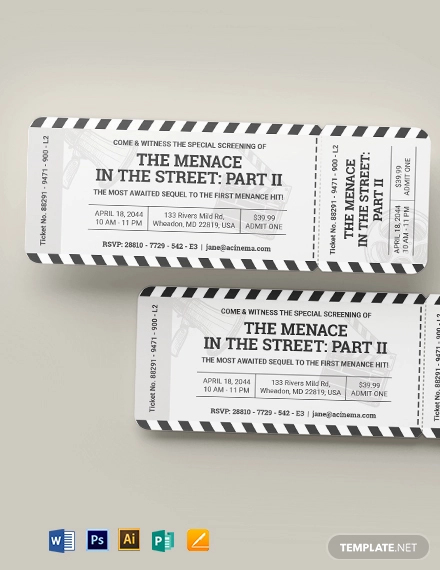 Cinema Ticket Invitation Template