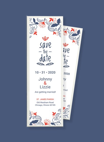 Save the Date Bookmark Template