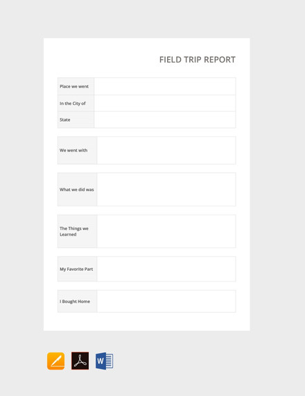 Free Field Trip Report Template