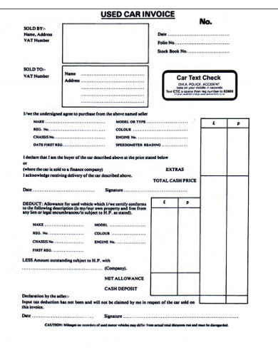 Used Car Invoice