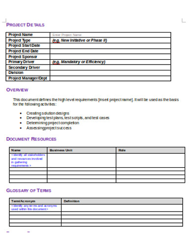 Business Requirements Document in PDF