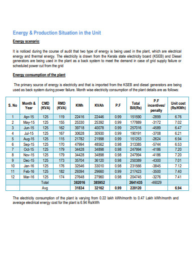 Basic Energy Audit Report