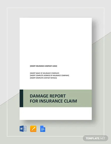 Damage Report for Insurance Template