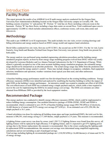 Sample Energy Audit Report