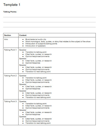 Blank Podcast Outline Template