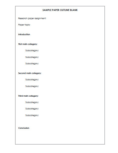 Sample Paper Outline Blank