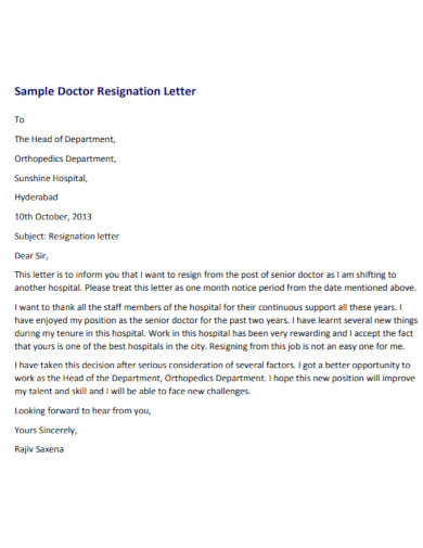 Resignation Letters - 100+ Examples, Format, Sample | Examples