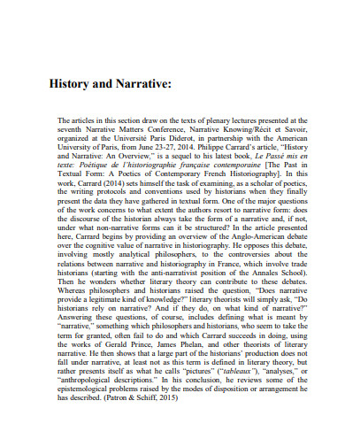 Narrative History Partnership Essay