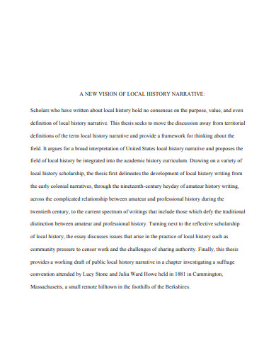 Printable Narrative History Essay