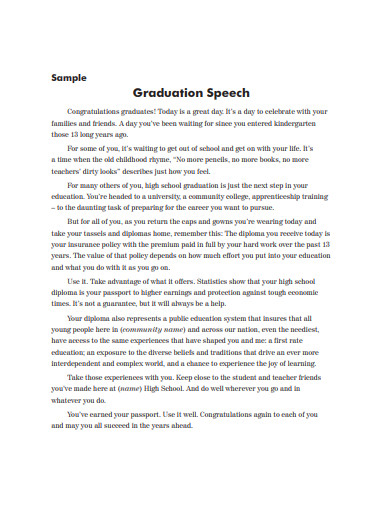 Graduation Speech Essay - Examples, Format, Pdf, Tips