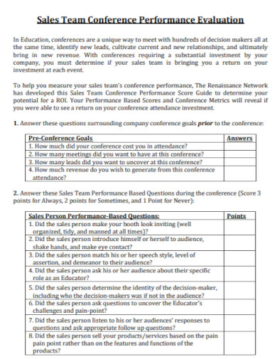 Sales Team Conference Performance Evaluation