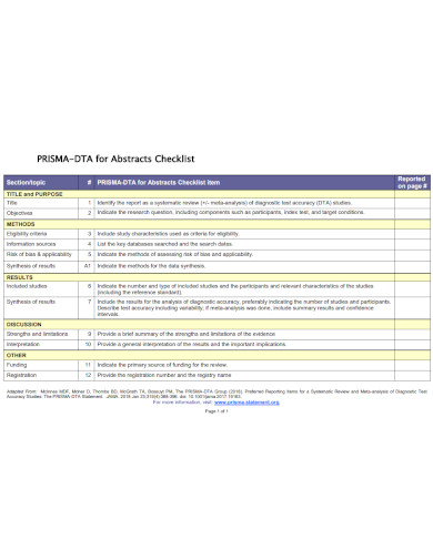 Abstract Checklist