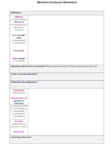 Abstract-Conclusion-Worksheet1