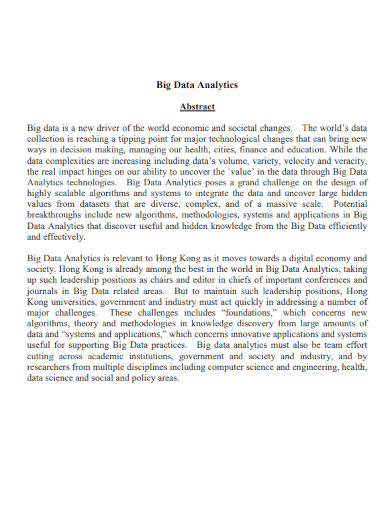 Big Data Analytics Abstract