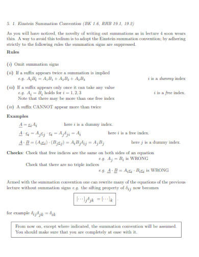 Einstein Summation Convention