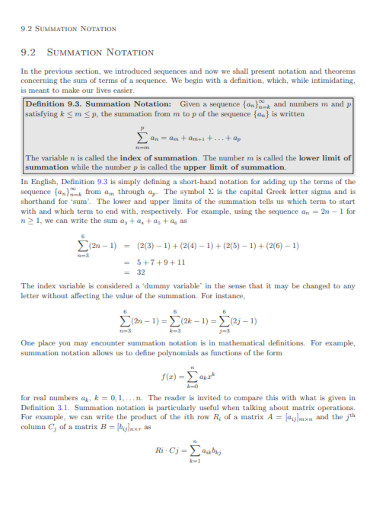 Summation Example