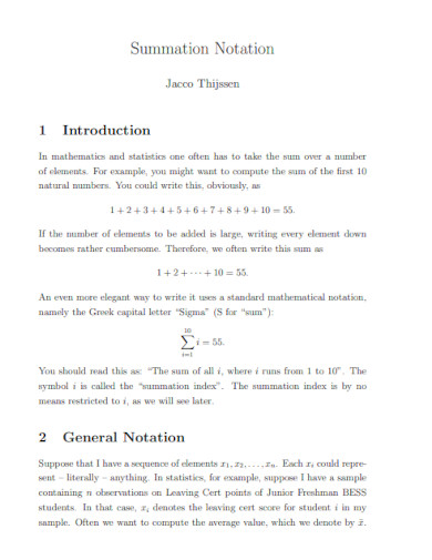 Summation Notation