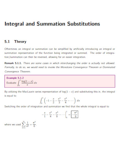 Summation Substitutions