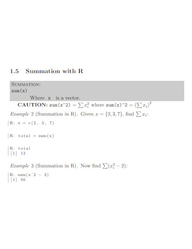 Summation with R