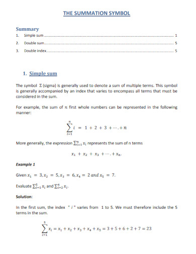 The Summation Symbol