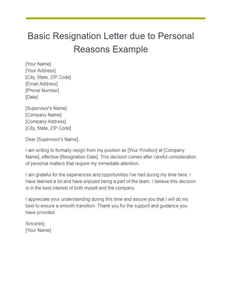 Basic Resignation Letter - 99+Examples, PDF, Tips