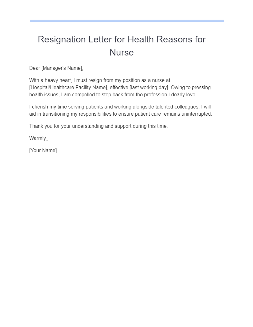 Resignation Letter Due to Health Reasons - 17+ Examples, PDF, Tips