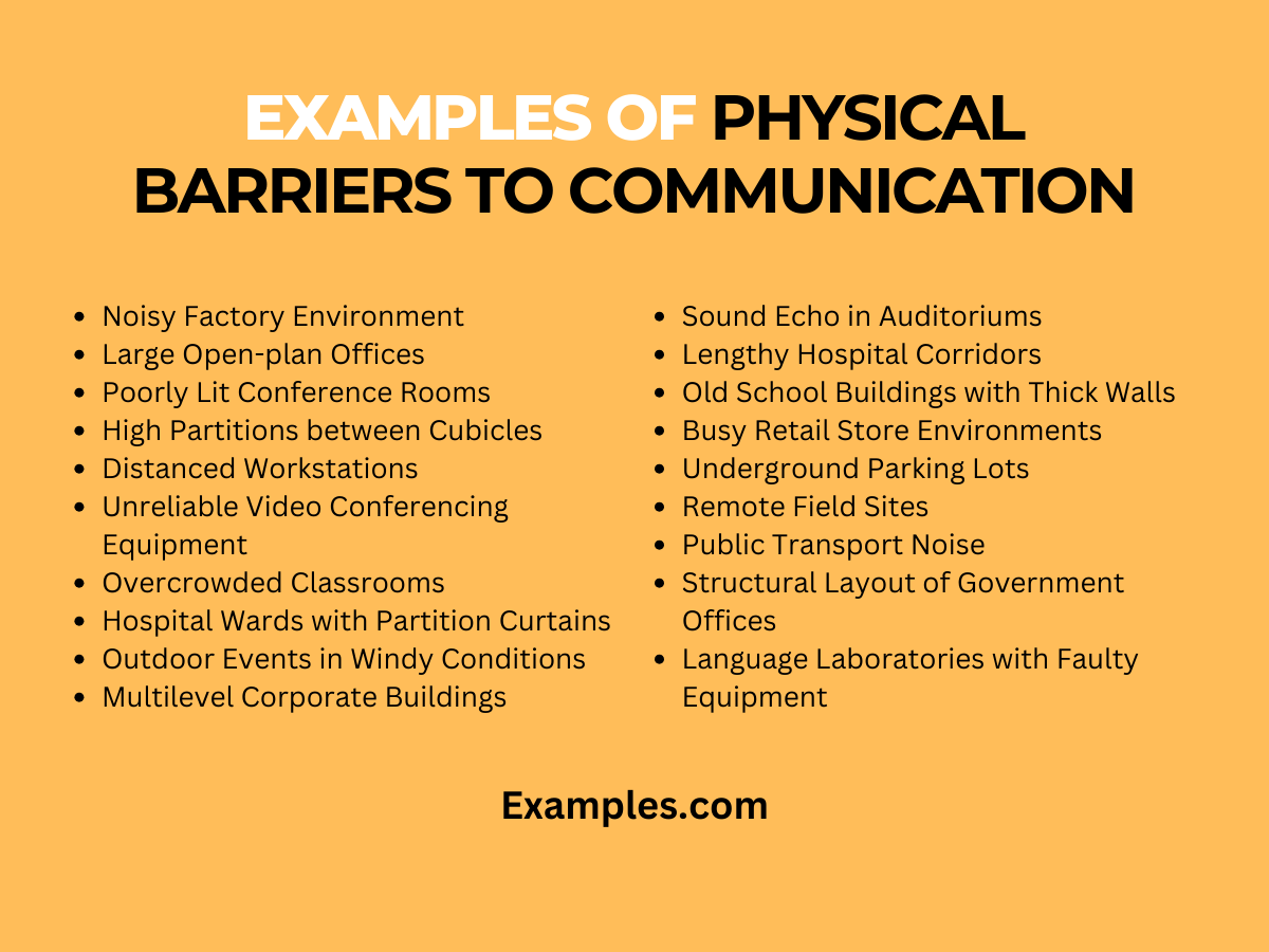 Examples of Physical Barriers to Communication