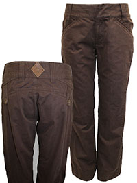 NKE BROWN Pure Cotton Classic Fit Trousers - Size 12