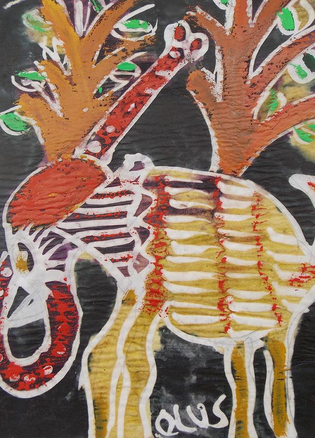 African Batik Design Elephant Painting Batik. Mixed Media by Okunade ...