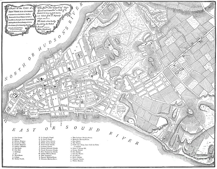 New York Map, 1775 Photograph by Granger