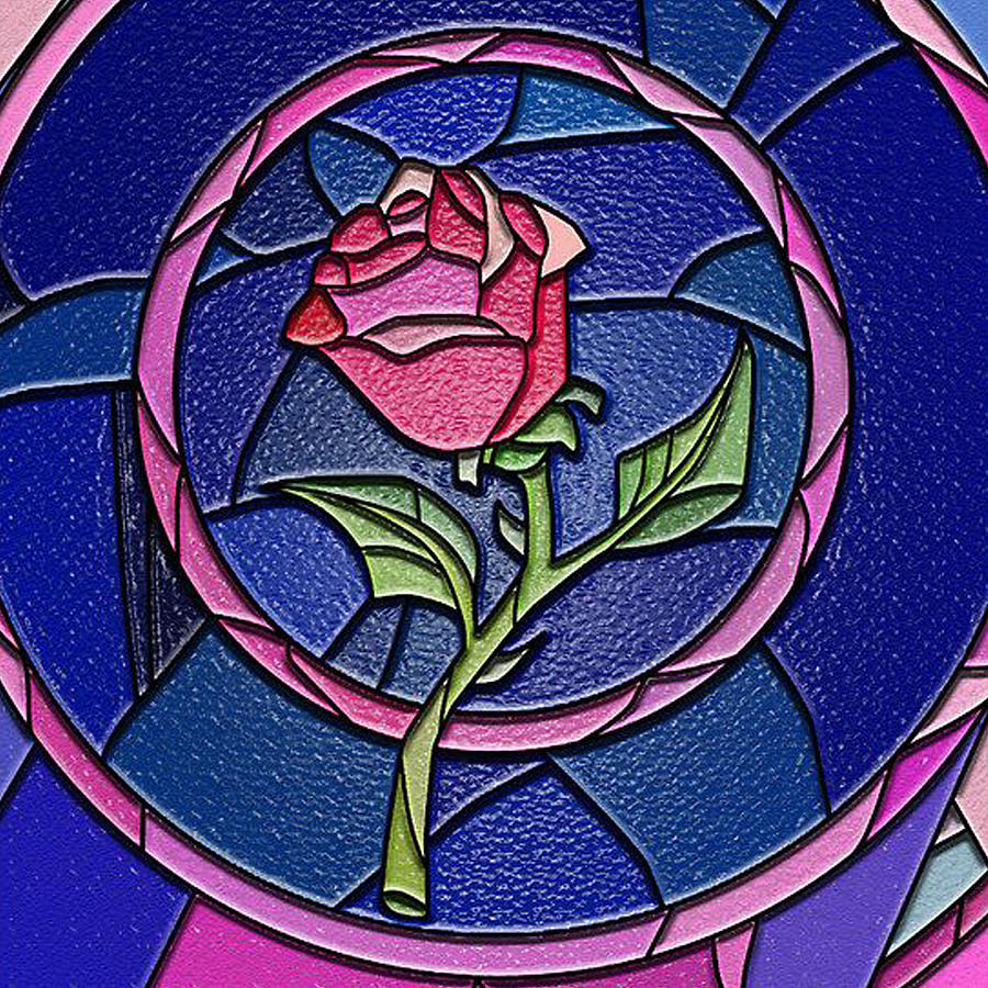 Beauty And The Beast Enchanted Rose Stained Glass Digital Art By Retno ...