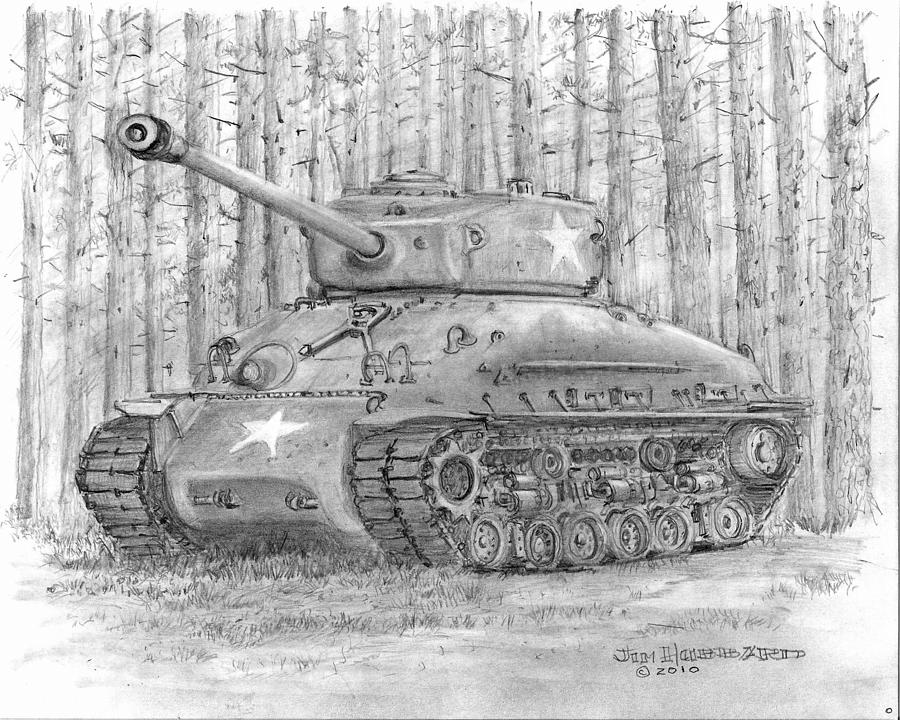 Sherman Tank Drawing