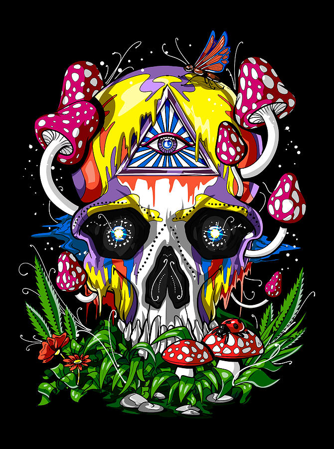 Psychedelic Skull Facebook Covers