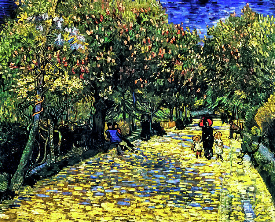 Avenue With Flowering Chestnut Trees at Arles by Vincent Van Gog ...