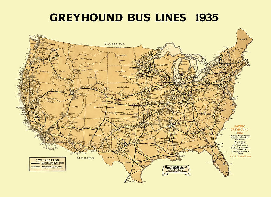 Map Of Greyhound Bus Lines