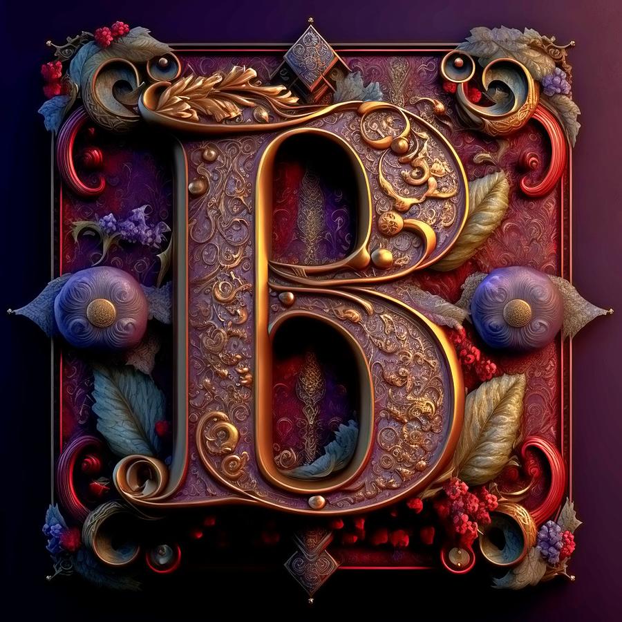 letter B 002 Digital Art by Bart Hugo Knight - Fine Art America