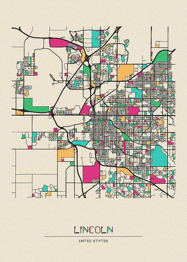 Lincoln Nebraska City Map - Loree Ranique