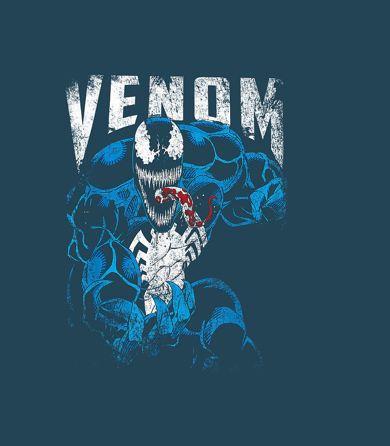 Marvel Venom Bloody Tongue Out Distressed Digital Art by Danyil Dhara ...