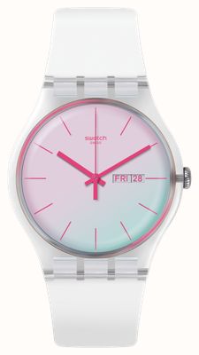 Swatch POLAWHITE (41mm) White Solar Spectrum Glass Dial / White Silicone Strap SO29K704-S14