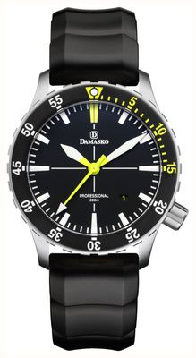 Damasko DSUB10 Manufacture Automatic (42mm) Black Dial / Black 'Wave' Rubber Strap DSUB10 BLACK RUBBER