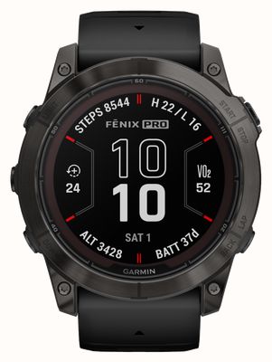 Garmin Fenix 7X Pro Sapphire Solar Carbon Gray DLC Titanium Black Band 010-02778-11