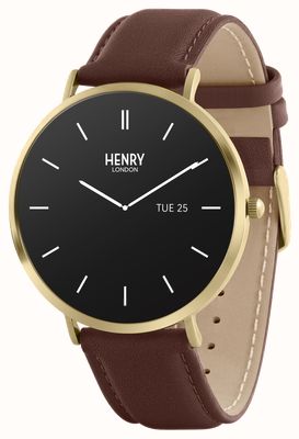 Henry London Smart AMOLED (43mm) Pale Hamilton-Gold Case / Brown Leather HLS65-0007