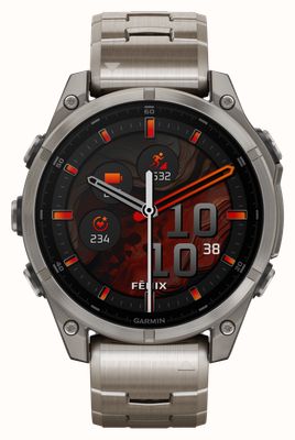 Garmin Fenix 8 47mm AMOLED Sapphire Premium Multisport GPS Smartwatch Titanium with Black Silicone 010-02904-40