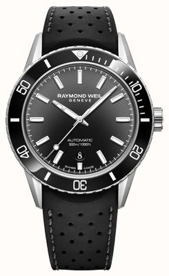 Raymond Weil Freelancer Diver (42.5mm) Black Dial / Black Rubber Strap 2775-SR1-20051