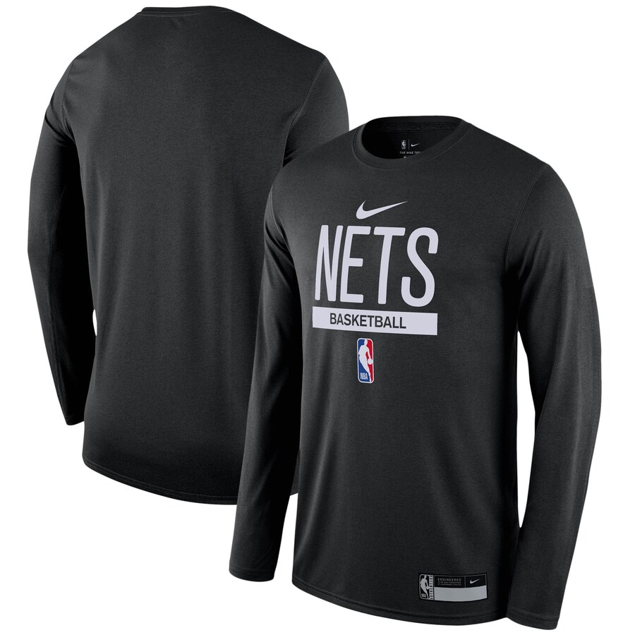 Brooklyn Nets Nike Long Sleeve Practice T-Shirt - Black - Mens