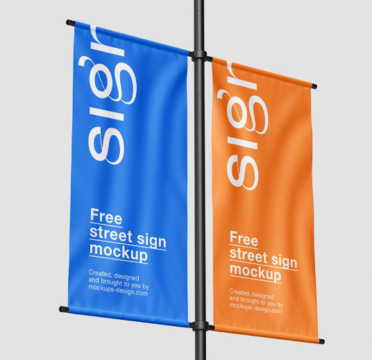 Free Street Banner Mockup