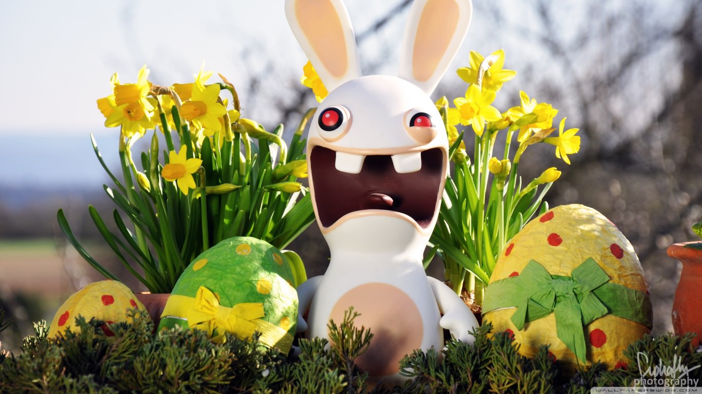 Funny Easter Bunny Wallpaper