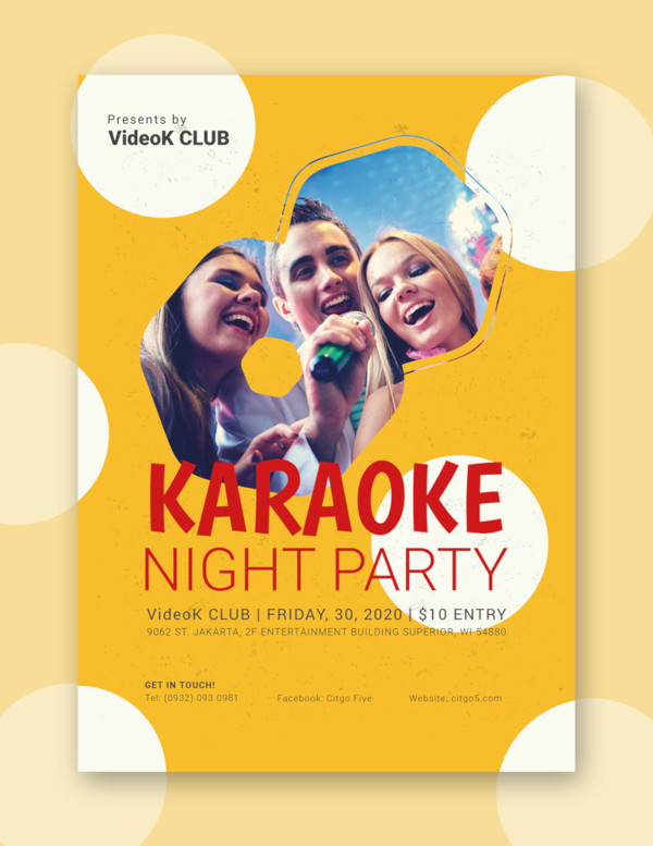 karaoke party flyer template